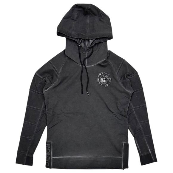 American Fighter Tops - American Fighter Women's Hoodie Paved Pullover Black Vintage Washed Sweatshirt